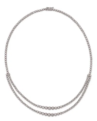 Bloomingdale's Diamond Crown Set Double Row Tennis Necklace In 14k White Gold, 6.50 Ct. T. W.