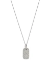 BLOOMINGDALE'S DIAMOND DOG TAG PENDANT NECKLACE IN 14K WHITE GOLD, 0.50 CT. T.W.