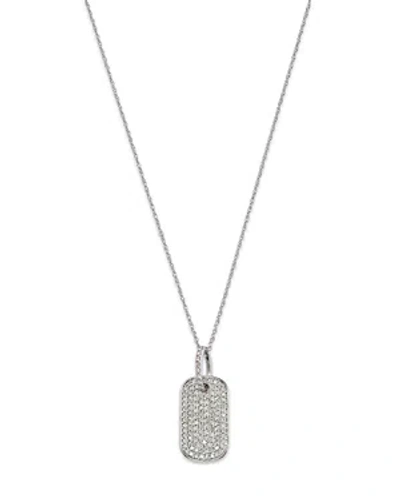 Bloomingdale's Diamond Dog Tag Pendant Necklace In 14k White Gold, 0.50 Ct. T. W.