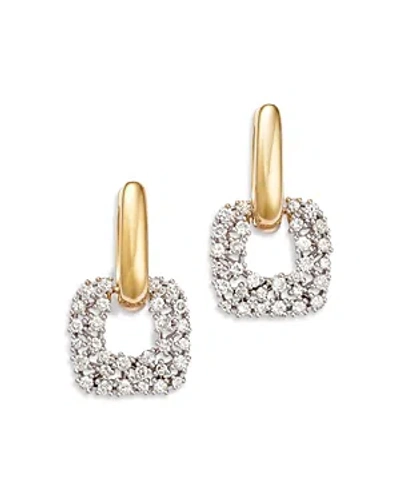 Bloomingdale's Diamond Door Knocker Drop Earrings In 14k White & Yellow Gold, 0.95 Ct. T. W. In White/gold