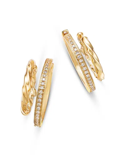 Bloomingdale's Diamond Double Hoop Earrings In 14k Yellow Gold, 0.25 Ct. T. W.