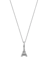 Bloomingdale's Diamond Eiffel Tower Pendant Necklace In 14k White Gold, 0.07 Ct. T. W. In White