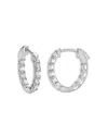 Bloomingdale's Diamond Emerald Cut Small Hoop Earrings In 14k White Gold, 2.0 Ct. T. W. In White