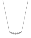Bloomingdale's Diamond Flower Cluster Bar Necklace In 14k White Gold, 0.50 Ct. T. W. In White