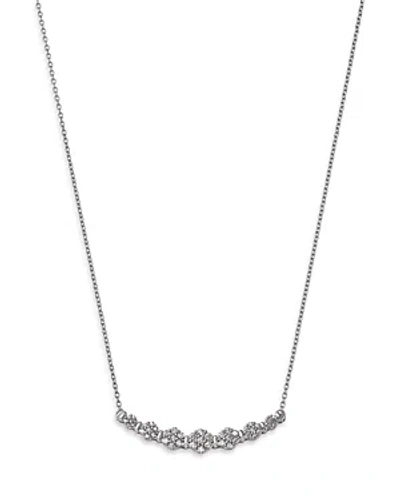 Bloomingdale's Diamond Flower Cluster Bar Necklace In 14k White Gold, 0.50 Ct. T.w.