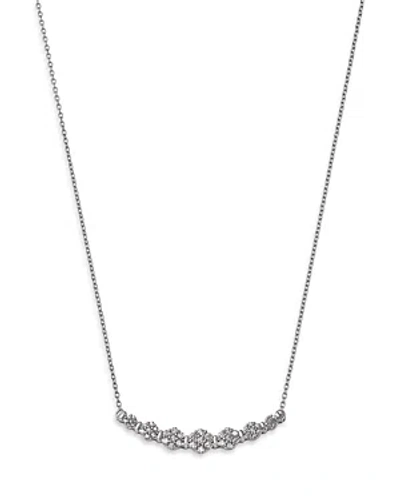 Bloomingdale's Diamond Flower Cluster Bar Necklace In 14k White Gold, 0.50 Ct. T. W.