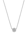 Bloomingdale's Diamond Flower Cluster Pendant Necklace In 14k White Gold, 0.25 Ct. T. W. In White