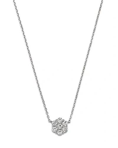 Bloomingdale's Diamond Flower Cluster Pendant Necklace In 14k White Gold, 0.25 Ct. T.w.