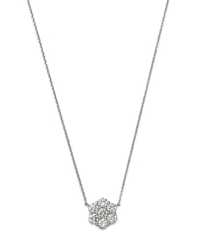Bloomingdale's Diamond Flower Cluster Pendant Necklace In 14k White Gold, 2.0 Ct. T.w. In Gray