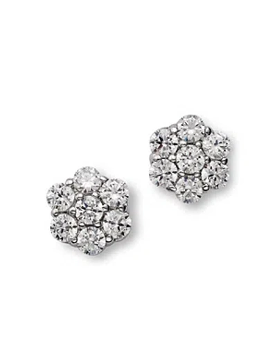 Bloomingdale's Diamond Flower Cluster Stud Earrings In 14k White Gold, 0.25 Ct. T.w.
