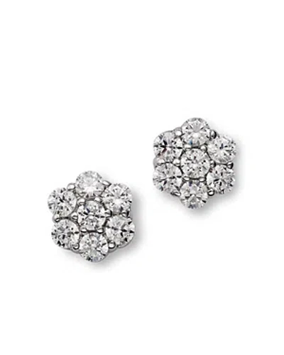 Bloomingdale's Diamond Flower Cluster Stud Earrings In 14k White Gold, 0.25 Ct. T. W.