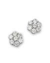 Bloomingdale's Diamond Flower Cluster Stud Earrings In 14k White Gold, 1.0 Ct. T. W. In White
