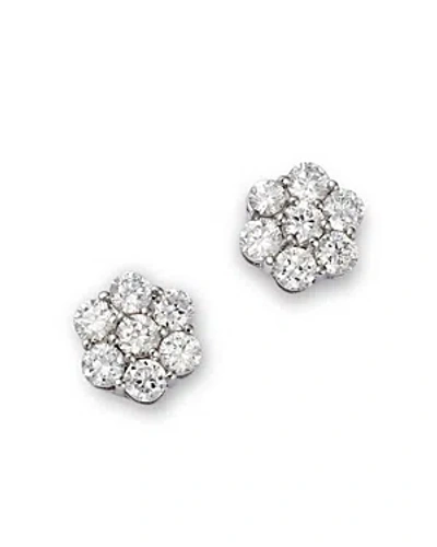 Bloomingdale's Diamond Flower Cluster Stud Earrings In 14k White Gold, 1.0 Ct. T. W.