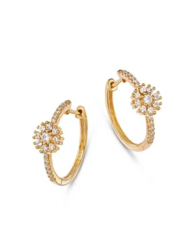 Bloomingdale's Diamond Flower Hoop Earrings In 14k Yellow Gold, 0.50 Ct. T.w.