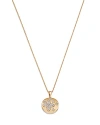 BLOOMINGDALE'S DIAMOND FLOWER PAVE DISC PENDANT NECKLACE IN 14K YELLOW GOLD, 0.30 CT. T.W.