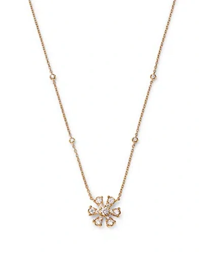 Bloomingdale's Diamond Flower Pendant Necklace In 14k Yellow Gold, 0.50 Ct. T. W.
