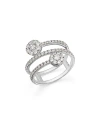 Bloomingdale's Diamond Flower Wrap Ring In 14k White Gold, 1.0 Ct. T. W. In White