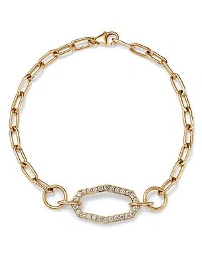 Bloomingdale's Diamond Geometric Paperclip Link Bracelet In 14k Yellow Gold, 0.50 Ct. T.w.