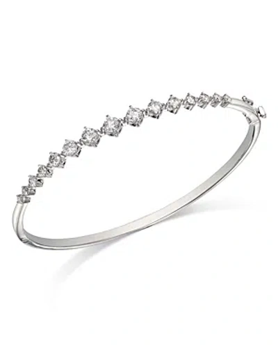 Bloomingdale's Diamond Graduated Bangle Bracelet In 14k White Gold, 1.50 Ct. T. W.