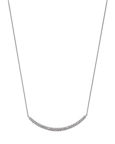 Bloomingdale's Diamond Graduated Bar Necklace In 14k White Gold, 1.0 Ct. T.w.