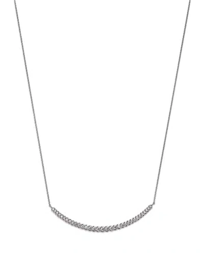 Bloomingdale's Diamond Graduated Bar Necklace In 14k White Gold, 1.0 Ct. T. W.