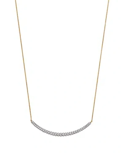 Bloomingdale's Diamond Graduated Bar Necklace In 14k Yellow Gold, 1.0 Ct. T.w. In White/gold