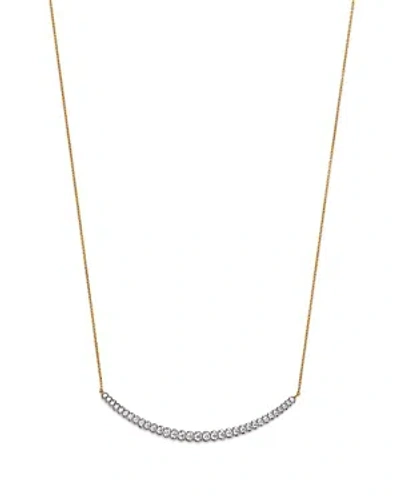 Bloomingdale's Diamond Graduated Bar Necklace In 14k Yellow Gold, 1.0 Ct. T. W. In White/gold