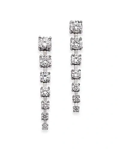 Bloomingdale's Diamond Graduated Linear Drop Earrings In 14k White Gold, 1.0 Ct. T.w.