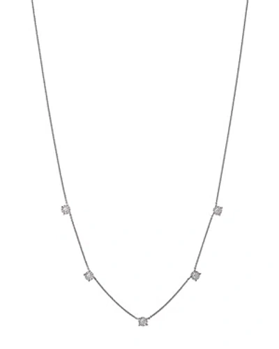 Bloomingdale's Diamond Halo Cluster Station Collar Necklace In 14k White Gold, 0.40 Ct. T.w.