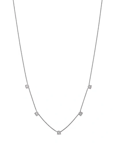 Bloomingdale's Diamond Halo Cluster Station Collar Necklace In 14k White Gold, 0.40 Ct. T. W.