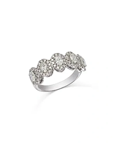 Bloomingdale's Diamond Halo Oval-cut Band In 18k White Gold, 1.50 Ct. T.w. - 100% Exclusive
