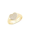 BLOOMINGDALE'S DIAMOND HEART SIGNET RING IN 14K YELLOW GOLD, 0.25 CT. T.W.