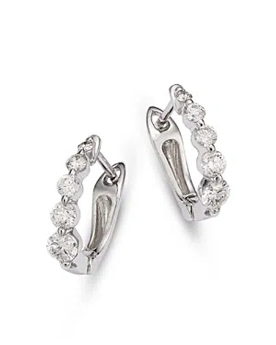 Bloomingdale's Diamond Huggie Hoop Earrings In 14k White Gold, 0.80 Ct. T.w. In Metallic