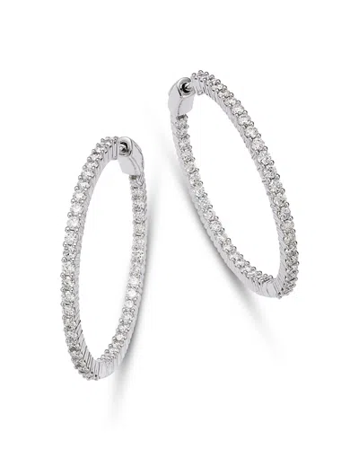 Bloomingdale's Diamond Inside Out Hoop Earrings In 14k White Gold, 3.0 Ct. T. W.