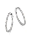 Bloomingdale's Diamond Inside Out Medium Hoop Earrings In 14k White Gold, 1.50 Ct. T. W. In White