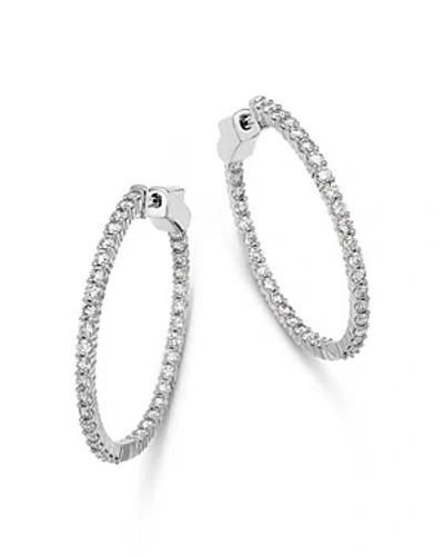 Bloomingdale's Diamond Inside Out Medium Hoop Earrings In 14k White Gold, 2.0 Ct. T. W.