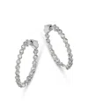 Bloomingdale's Diamond Inside Out Medium Hoop Earrings In 14k White Gold, 2.50 Ct. T. W. In White