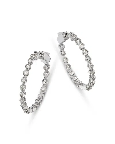 Bloomingdale's Diamond Inside Out Medium Hoop Earrings In 14k White Gold, 2.50 Ct. T. W.