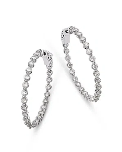 Bloomingdale's Diamond Inside Out Medium Hoop Earrings In 14k White Gold, 3.0 Ct. T.w. In Metallic