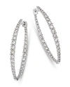 Bloomingdale's Diamond Inside Out Medium Hoop Earrings In 14k White Gold, 3.0 Ct. T. W. In White