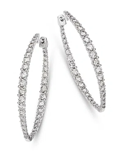 Bloomingdale's Diamond Inside Out Medium Hoop Earrings In 14k White Gold, 3.0 Ct. T.w.