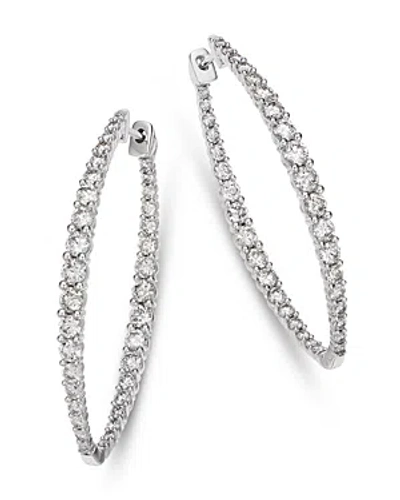 Bloomingdale's Diamond Inside Out Medium Hoop Earrings In 14k White Gold, 3.0 Ct. T. W.