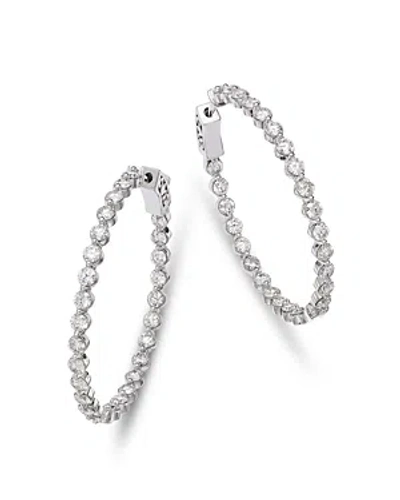 Bloomingdale's Diamond Inside Out Medium Hoop Earrings In 14k White Gold, 4.0 Ct. T.w.