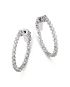 Bloomingdale's Diamond Inside Out Small Hoop Earrings In 14k White Gold, 1.0 Ct. T. W. In White