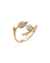Bloomingdale's Diamond Leaf Bypass Ring In 14k Yellow Gold, 0.25 Ct. T. W. In Gold