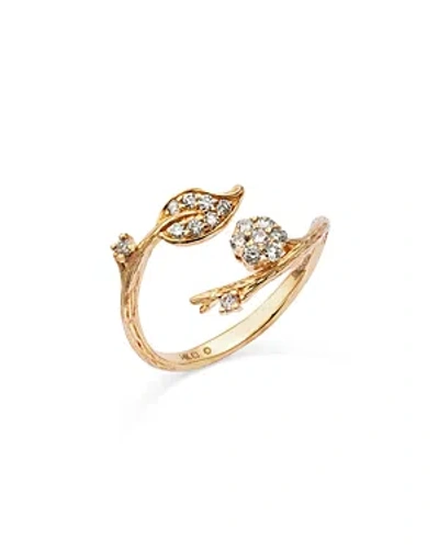 Bloomingdale's Diamond Leaf Bypass Ring In 14k Yellow Gold, 0.25 Ct. T.w.