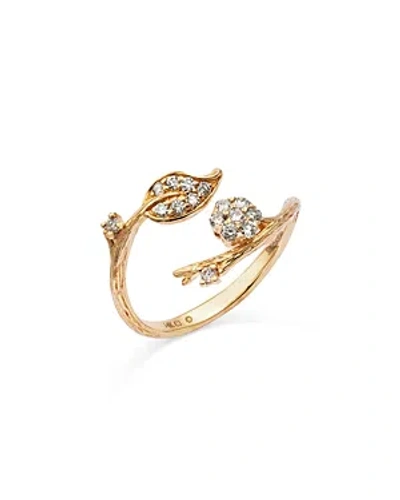 Bloomingdale's Diamond Leaf Bypass Ring In 14k Yellow Gold, 0.25 Ct. T. W.