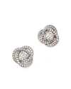 Bloomingdale's Diamond Love Knot Stud Earrings In 18k White Gold, 1.30 Ct. T. W. In White