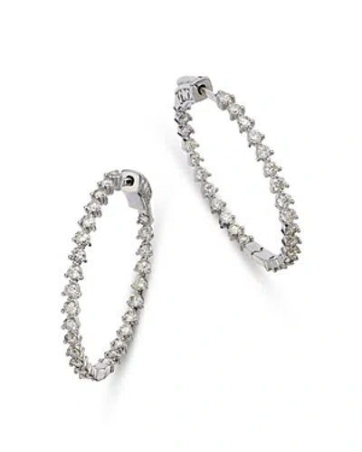 Bloomingdale's Diamond Martini Set Inside Out Hoop Earrings In 14k White Gold, 2.0 Ct. T. W.