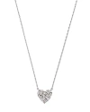BLOOMINGDALE'S DIAMOND MIXED CUT CLUSTER HEART PENDANT NECKLACE IN 14K WHITE GOLD, 0.75 CT. T.W.